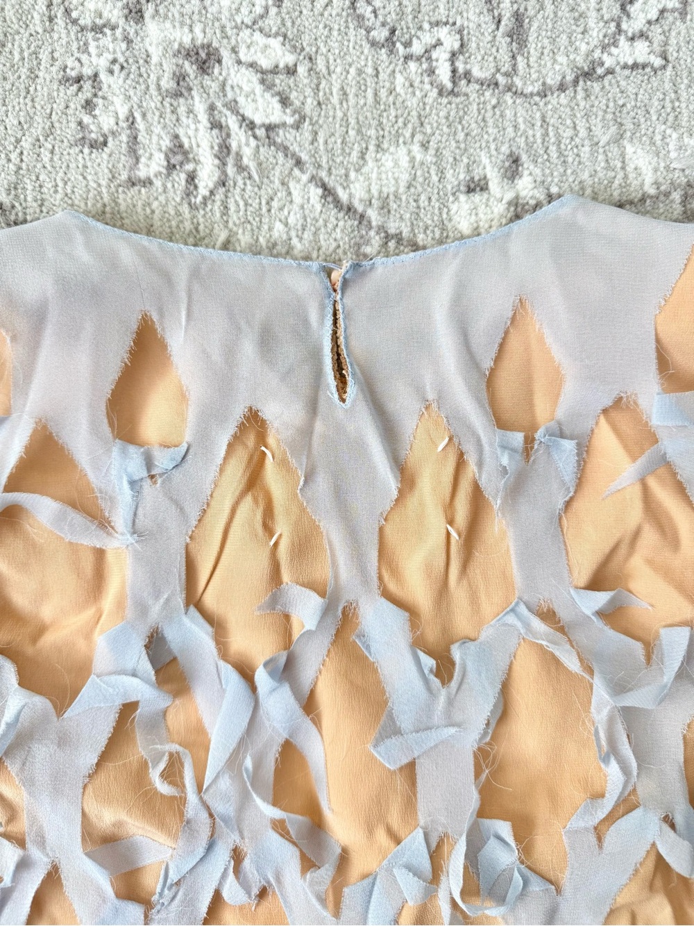 Maison Margiela Pale Blue Deconstructed Silk Top with Underlay - Size 40IT - Picture 6 of 11